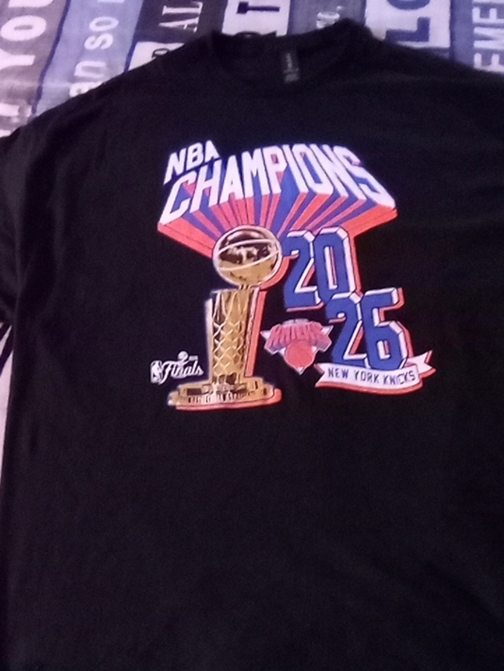 Gildan Black NBA Champions 2026 New York Knicks Graphic Tee